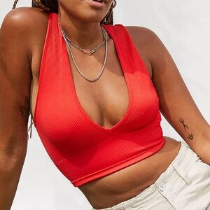 Red Urban Outfitters Halter Neck Crop Top
